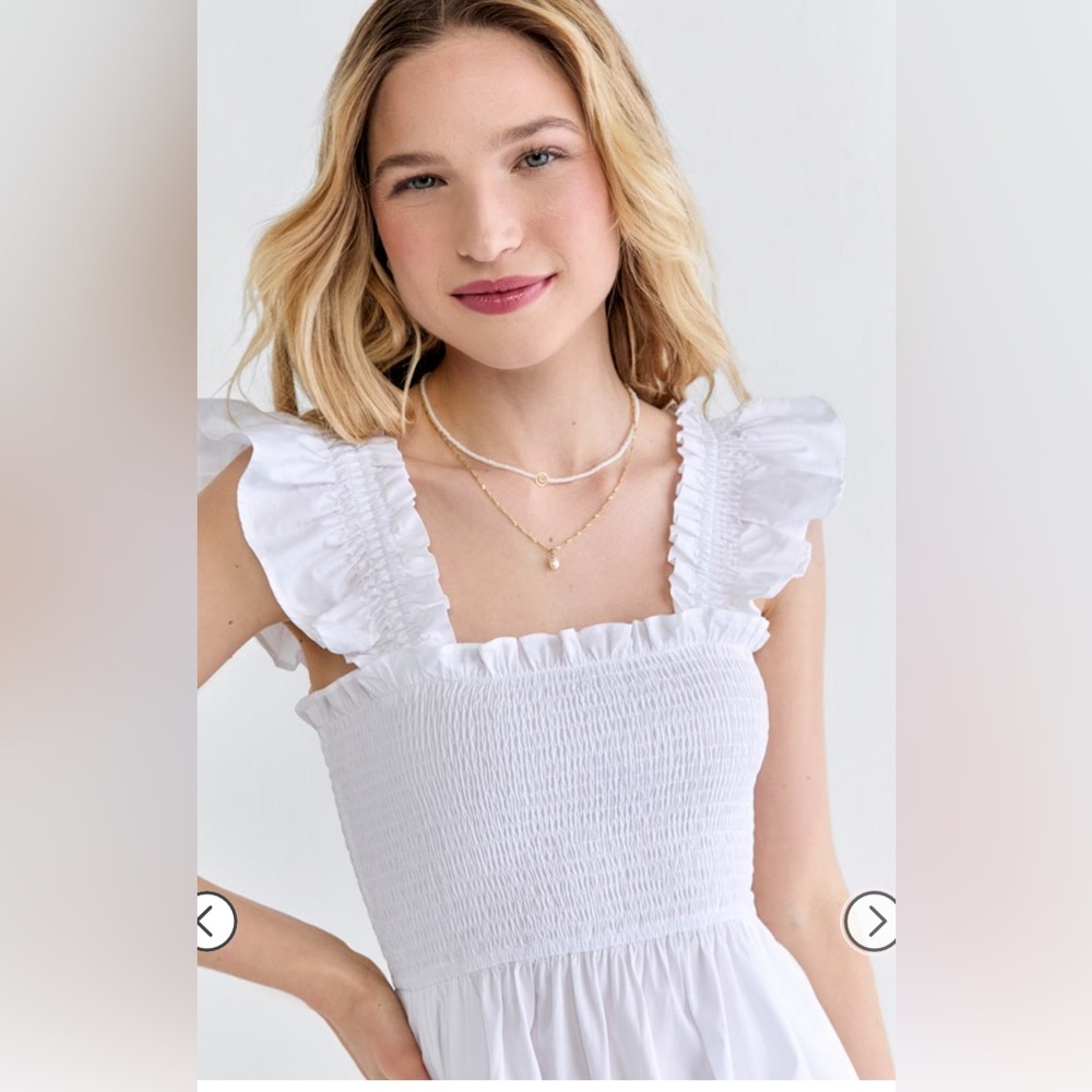 Flora Ruffle Strap Smock Top Mini Dress - NWT - Francesca's - Picture 5 of 5